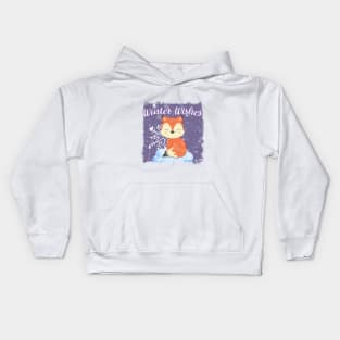 WINTER WISHES FOX Kids Hoodie